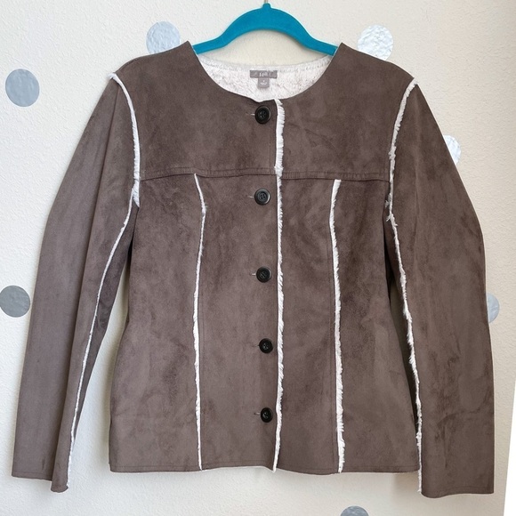 J. Jill Faux Shearling Jacket with Sherpa Lining - Picture 1 of 6